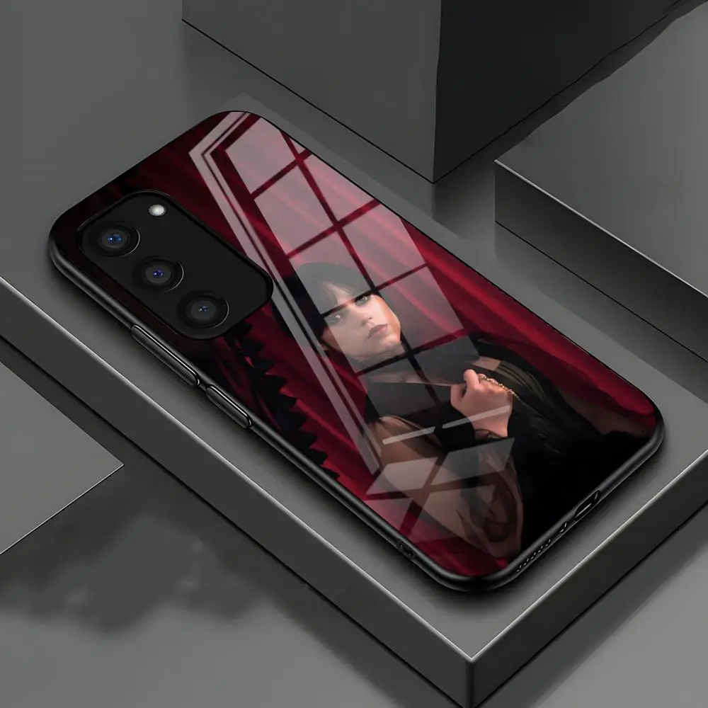 Cool Girl W-WednesdayS A-Addams Phone Case For Samsung S26 S25 S24 FE S23 S22 S21 Plus S20 Ultra Note20Ultra Black Glass Cover