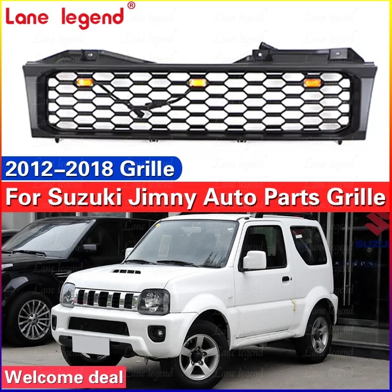 Auto Parts Grill With Lights Front Bumper Modification Fits For SUZUKI JIMNY 2012-2018 Front Grille Ventilation Net