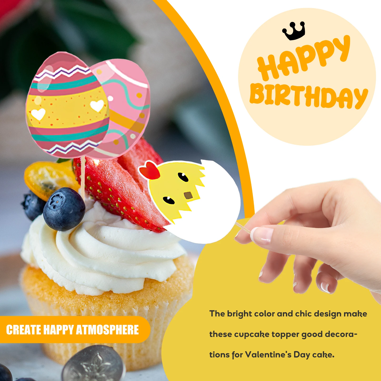 

Easter Cake Insert Decoration Bunny Shaped Toppers 2 Sets Cupcake Picks Paper Ornaments Rabbit Carrot Modeling Cake Decors Party