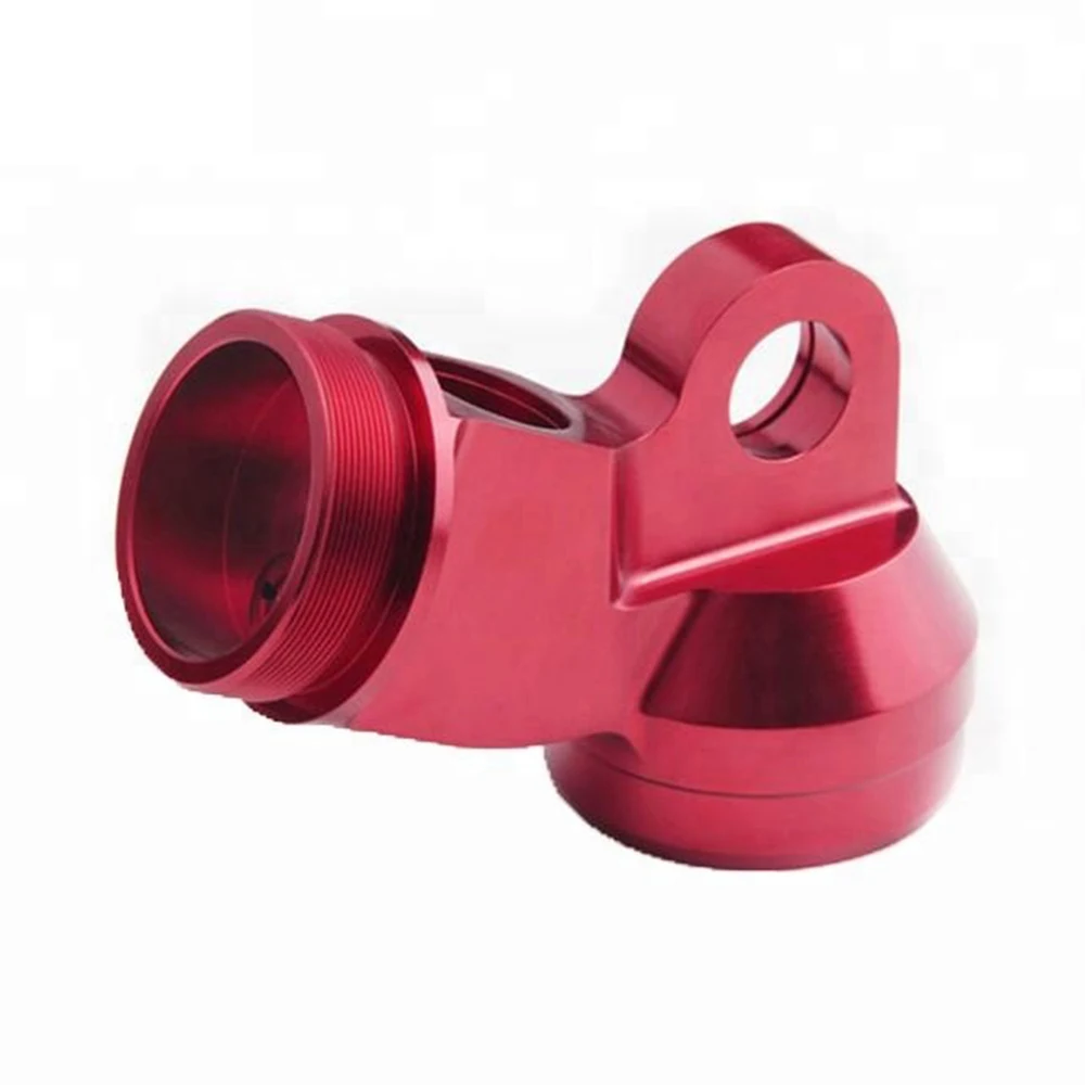 Custom high-quality 6061 aluminum alloy machined parts, CNC-milled and CNC-machined parts with red anodized finish