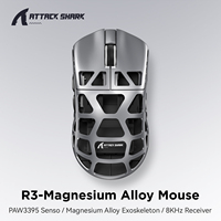 ATTACK SHARK R3 8KHz Magnesium Alloy Mouse, PixArt PAW3395 Sensor, up to 26000 DPI, 2.4G/BT/Wired, 46g superlight, for PC/Mac