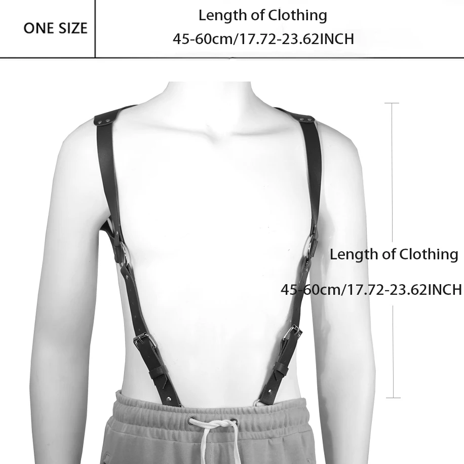 Rompi Kulit Gaya Gothic Punk dengan Hiasan Stud, Tali Selempang, dan Aksesoris Pakaian