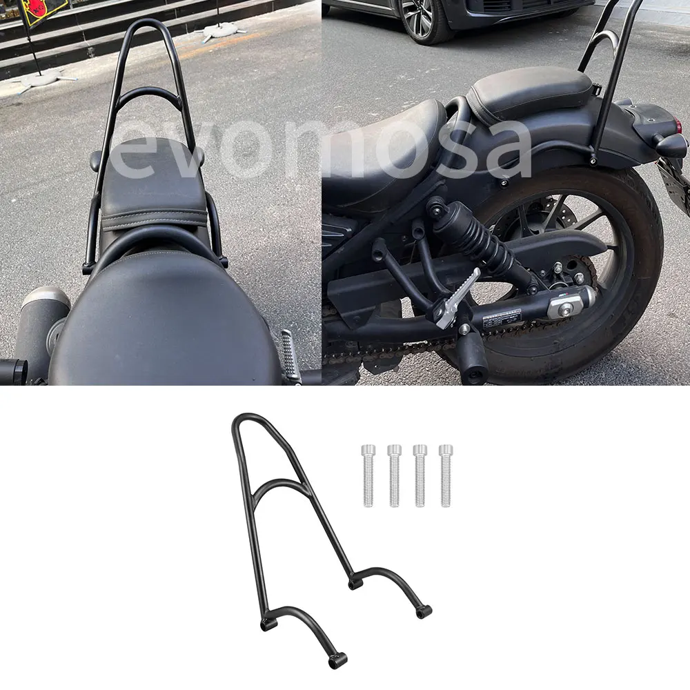 

Black Motorcycle Detachable Rear Passenger Backrest Detachable Sissy Bar Seat For Honda Rebel 300 500 CMX500 CMX300 2017-2023