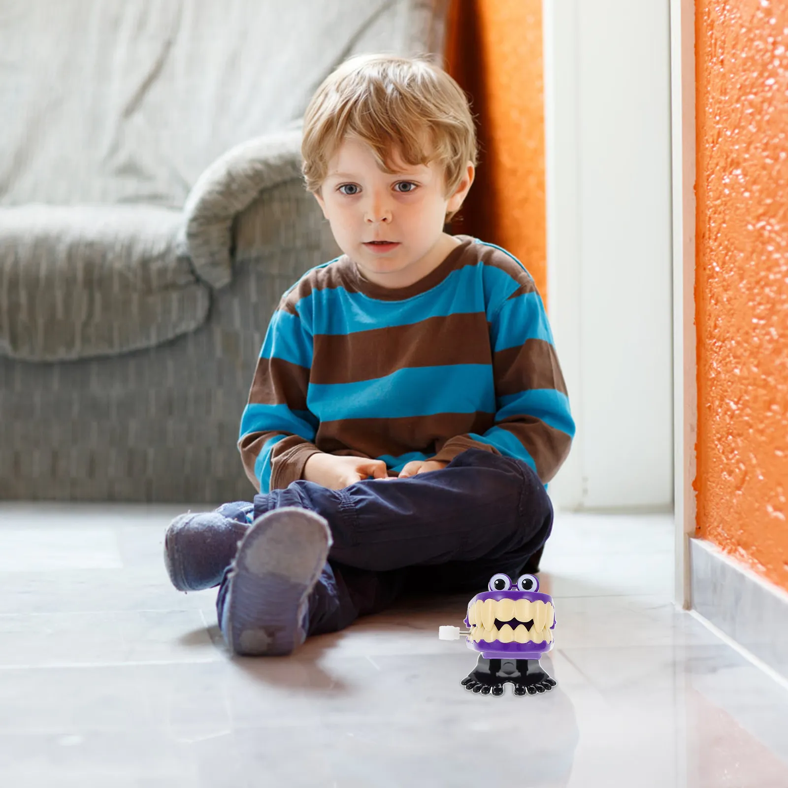 

3Pcs Wind-Up Jumping Teeth Plastic Plaything Creative Lightweight Walking Clockwork Early Learning Educational Plaything