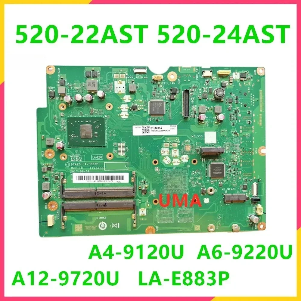 Фото DCA20 LA-E883P для материнской платы моноблока 520-22AST 520-24AST с процессорами CPU-A4-9120U A6-9220U A9-9420U A12-9720U DDR4