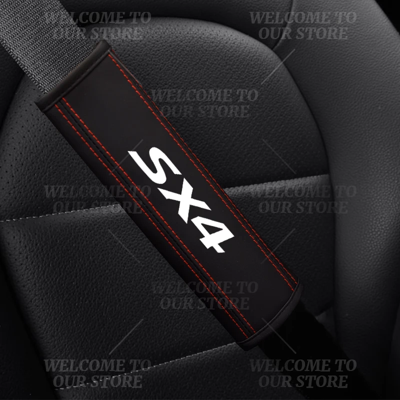 2pcs Car Interior For SX4 Swift Club Emblem Seat Belt Cover Safety Belt Shoulder Protector Mats Auto Accessories