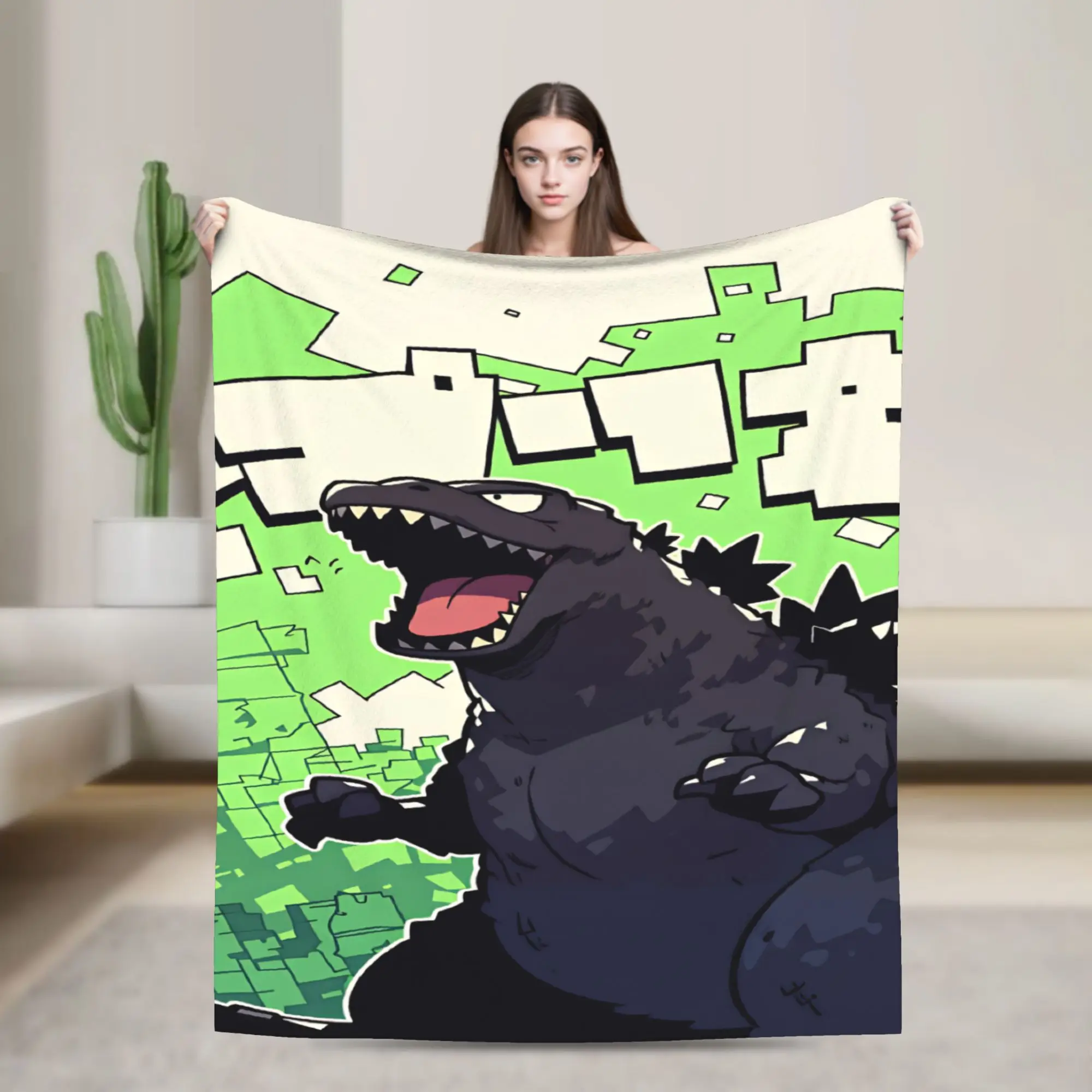 Warm Soft Blanket Travel Office G-Godzillas  Throw Blanket  Flannel Bedspread For Couch Bed Funny Sofa Bed Cover