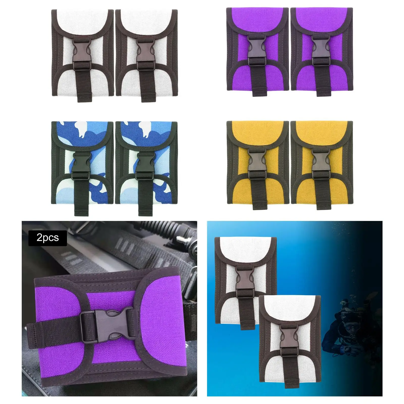 

2 шт., карман для грузового ремня для подводного плавания, легкий, высокая прочность 5 фунтов с пряжкой, изготовленный из ткани с полиуретановым покрытием 1680D, аксессуар 2 кг