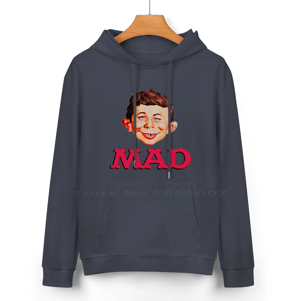 Mad Magazine Shirt , Sticker , Mask Pure Cotton Hoodie Sweater 24 Colors Mad Magazine Cover Comic Logo Alfred Neuman 100%