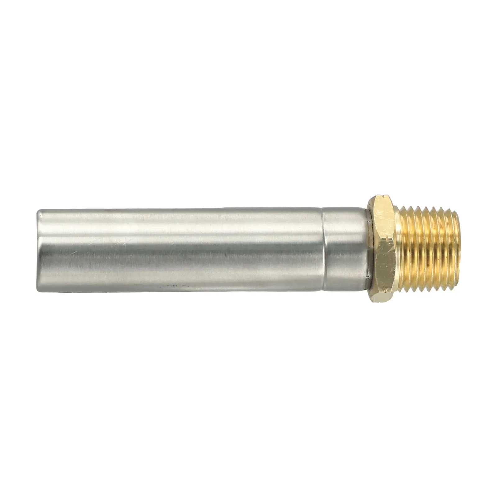 Stainless Steel Mini Water Hammer Arrestor for 1/2 Inch NPT Connections in Laundry Applications to Reduce Noise Levels