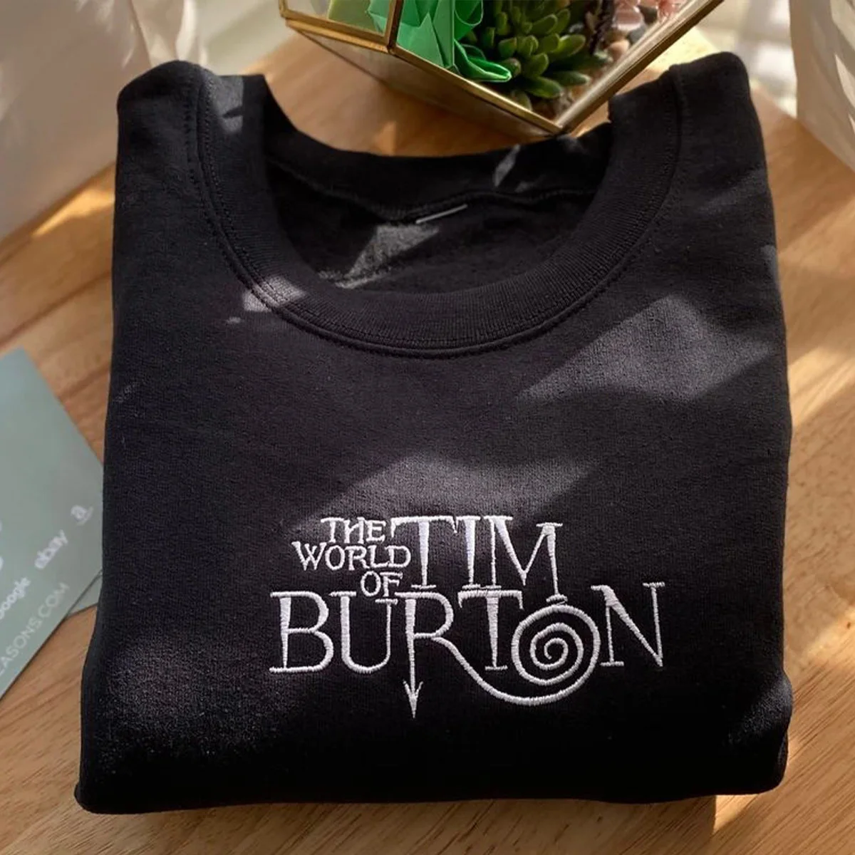 The World of Tim Burton Vintage Embroidered Unisex Sweatshirts Crewneck Loose Cotton Thick Fleece Pullover Autumn Winter Tops