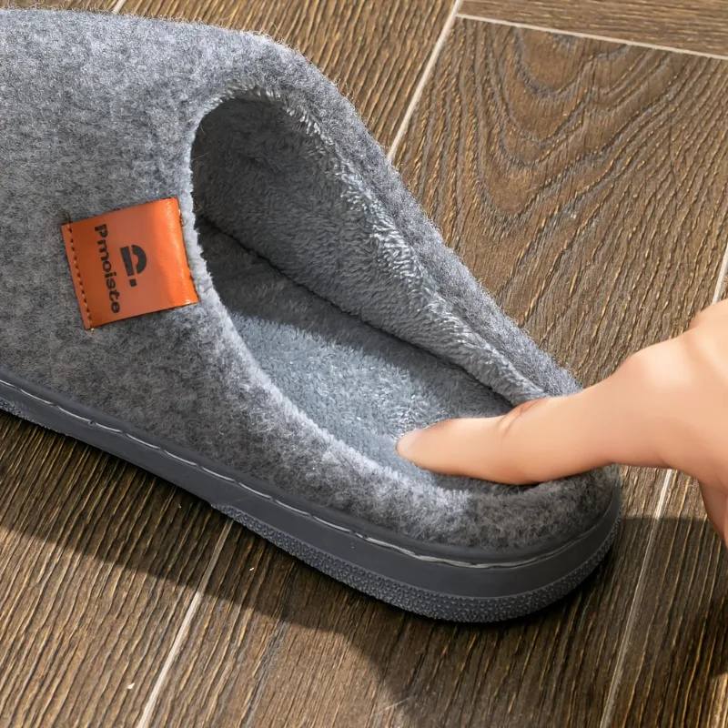 Męskie kapcie do salonu z filcu, miękkie, ciepłe, z poduszką TPR i pianką memory, wysokiej jakości, zimowe, do użytku wewnątrz pomieszczeń.