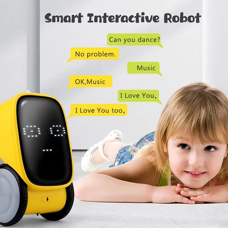 Ai Robot Toy for Boys Girls, Remote Control Robot with Auto-Demonstration,  Emo Robot for Kids with Music, dance Touch control