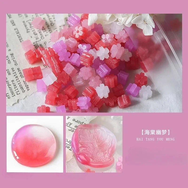 60 stks Semi Transparante Jade Kleur Lakzegel Stempel Deeltjes Sakura Vorm Wax Materiaal DIY Handboek Wenskaart Afdichting Tool - afbeelding 1