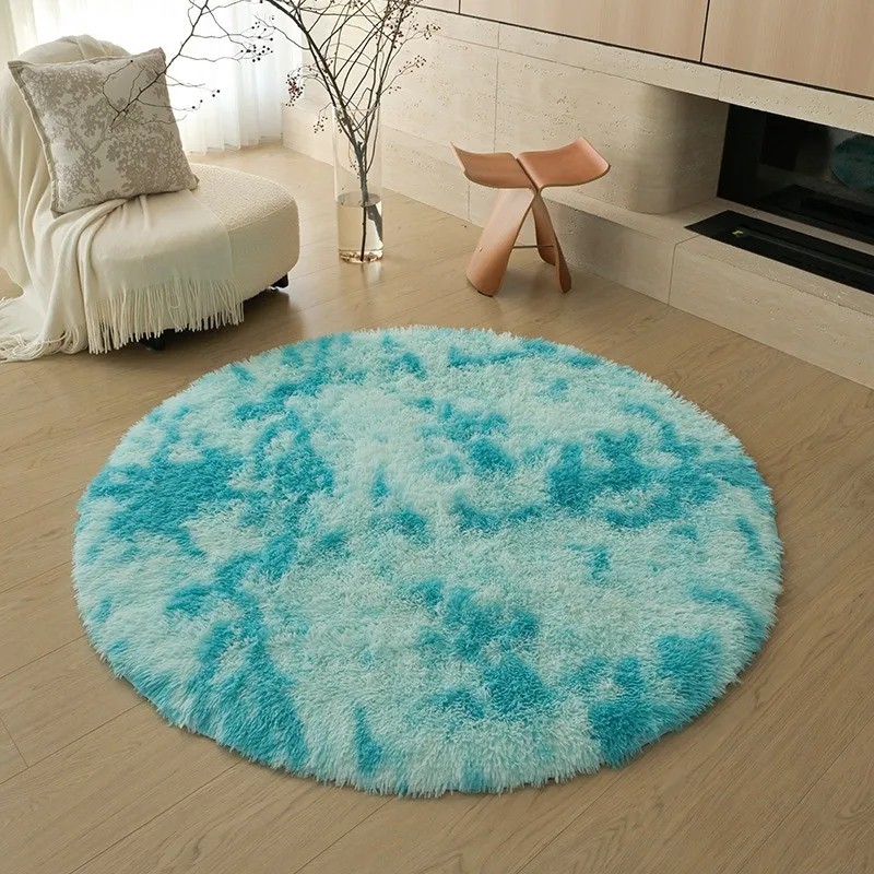 Ultra Soft Shaggy Round Rug Pad Fluffy White Carpet Living Room Home Decor Bedroom Kids Room Salon Thick Pile Carpet