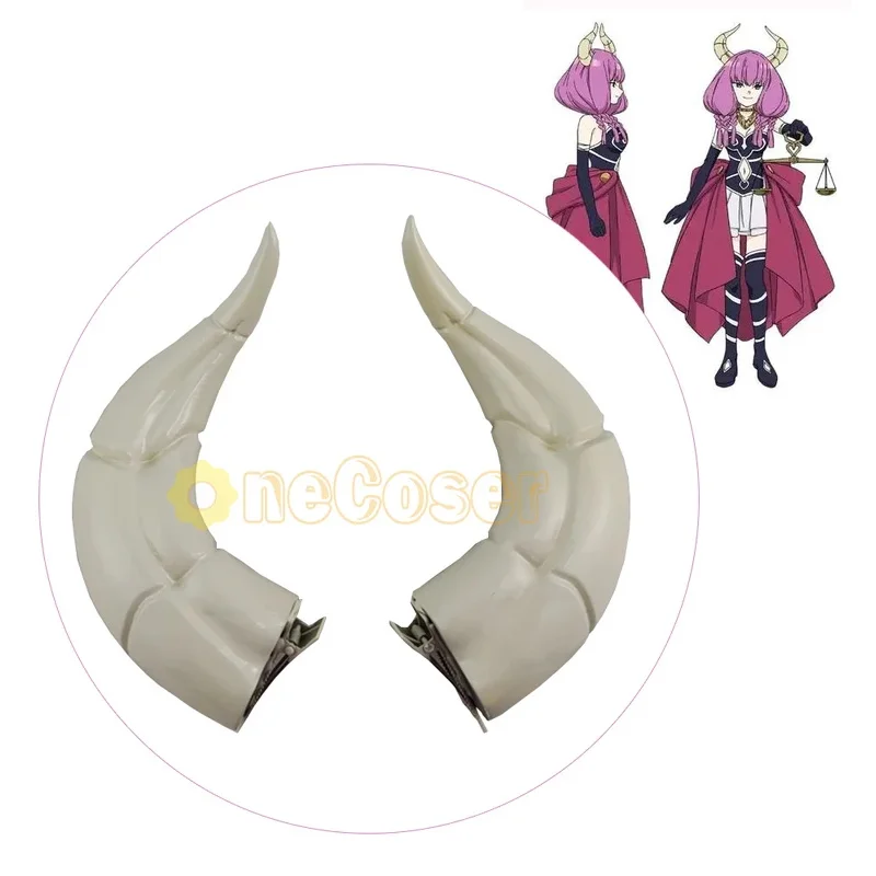 QQ34Aura 코스프레 Azuma Anime Frieren Beyond Journey's End Aura the Guillotine Horns Haipins 섬유 헤어 + 가발 모자 할로윈