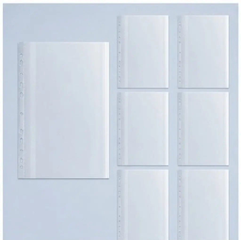 100Pcs Binder Sheet Protectors Clear PP Material Waterproof Dustproof Document Protectors for Office Study Home Use Transparent
