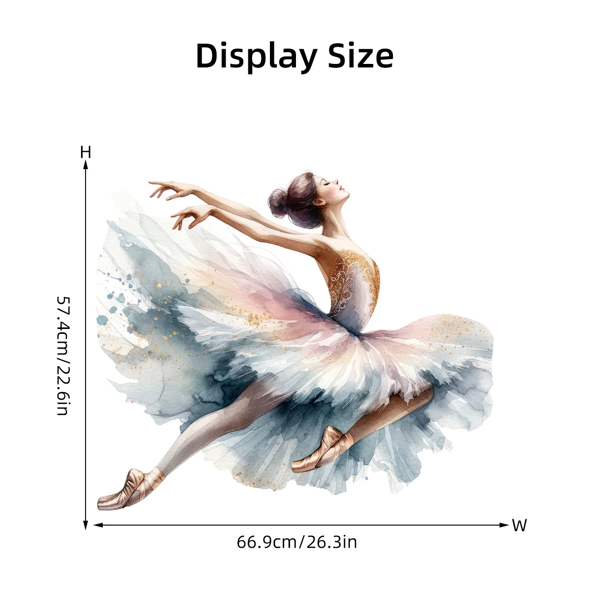 2pcs Watercolor Dancer Furniture Wall Stickers Kids Room Decor for Home Decoration Wall Decals Baby Bedroom Design Living Room