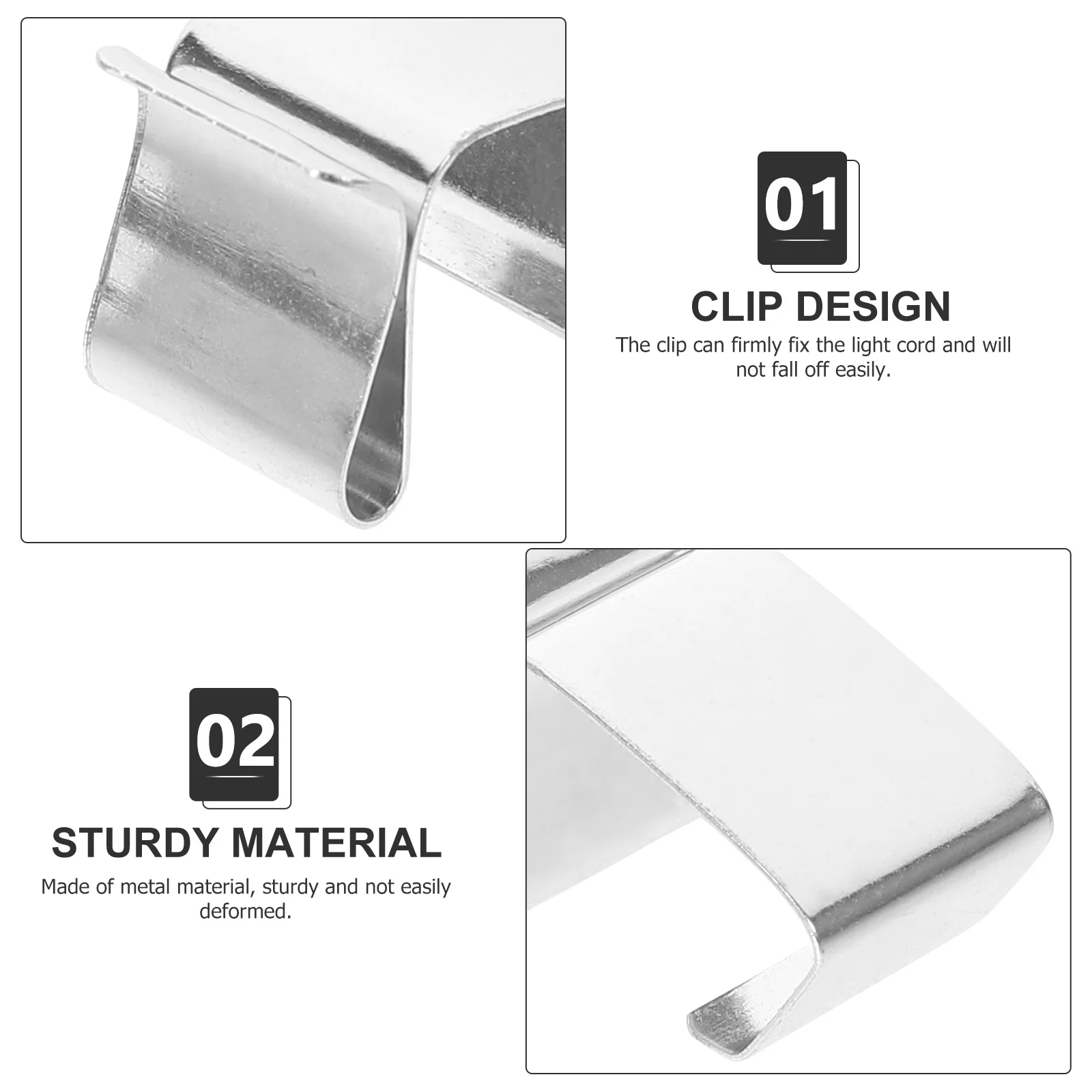 50Pcs Christmas Light Clip Metal Heavy Duty Outdoor Gutter Clip Christmas Light Hanger Rustproof Waterproof Gutter Clips