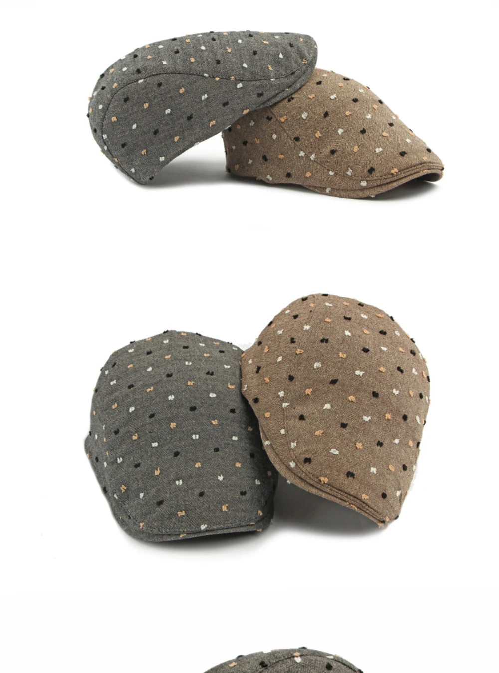 HT5104 Baskenmützen für Herren und Damen, Vintage Künstler-Mütze, Verstellbare Ivy-Flatcaps für Frühling und Sommer, Leinen-Baskenmütze – Detail 2