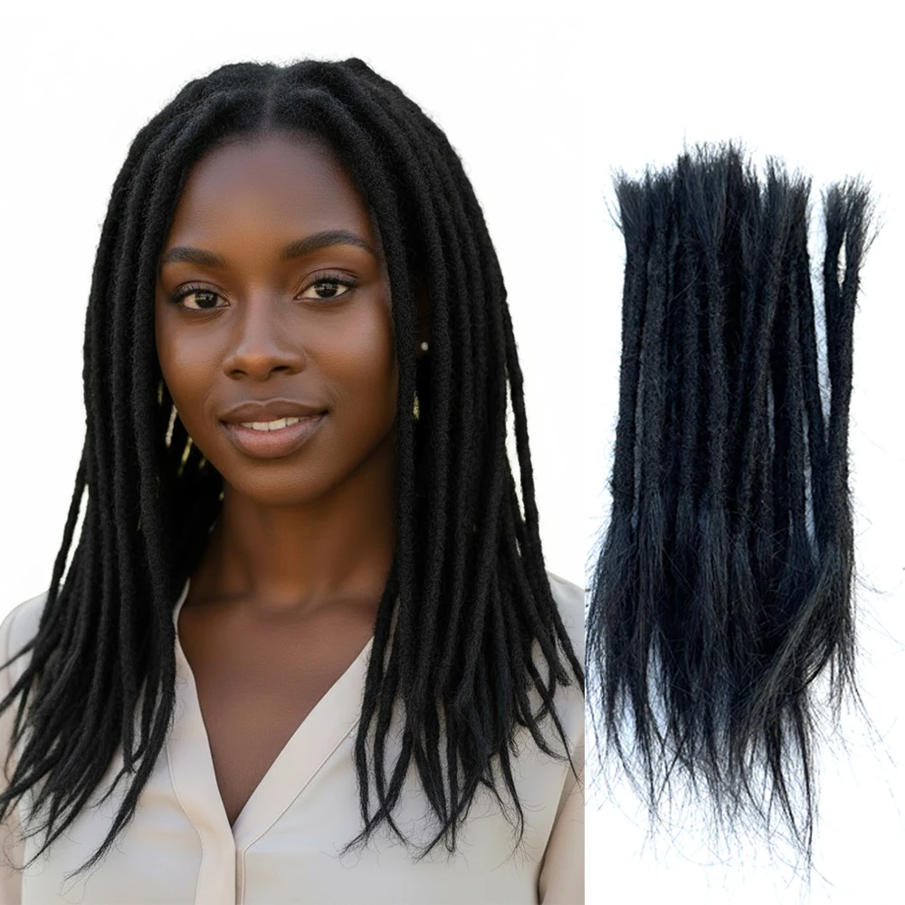 Crochet Gypsy Locs Caucasian Dreadlock Straight Ends Human Hair 60 Strands per Packs