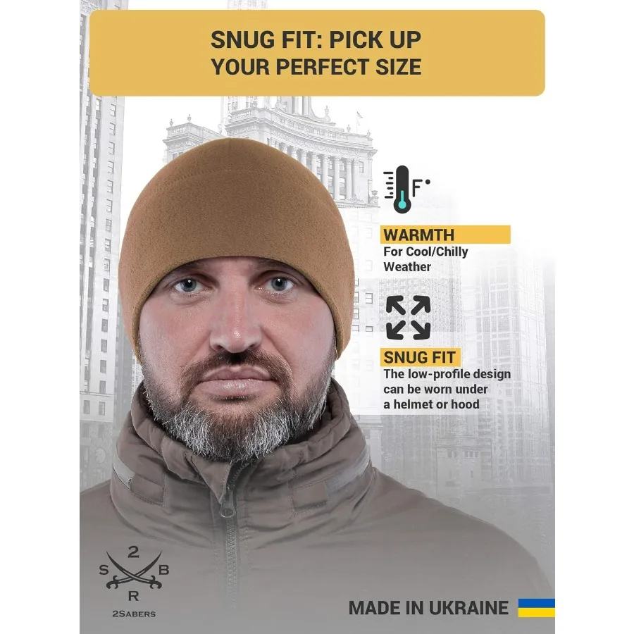 2SBR 2SABERS Warme, leichte 170-Fleece-Uhrenkappe – Herren und Damen – Outdoor-Schädel-Beanie-Mütze