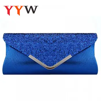 皇家藍晚餐手拿包亮片奢華設計師手提包,2022年新款女士信封式晚餐包,婚禮必備 6 最佳銷售 藍色手拿包 - №5