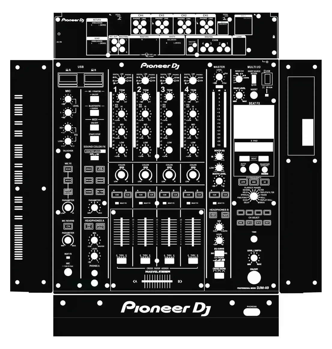 Imagem -04 - Jogador do Disco do Misturador Pvc Laminado Importado Pioneer Djm-a9 Djma9