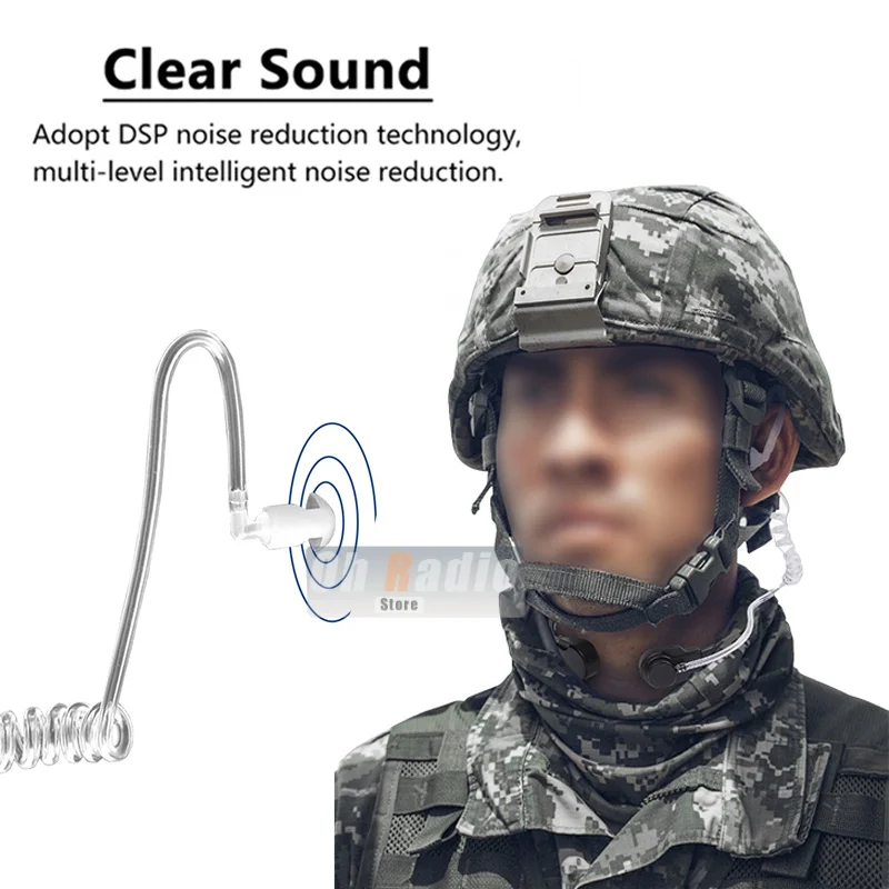 Walkie Talkie con micrófono de garganta, auricular de tubo acústico ajustable tipo K para Baofeng 5RMini DM-32 Retevis RT22 RT3S Ham Radio, 1/2/5 Uds.