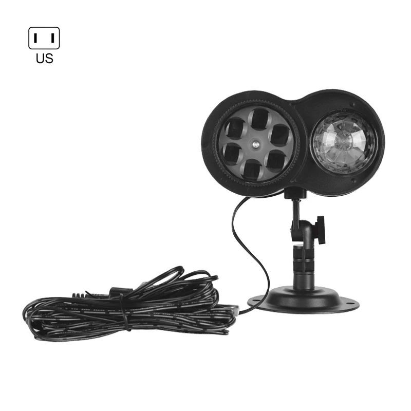 Projecteur LED avec télécommande, Double Tube, lumière à vague d'eau, lampe Projection pour scène noël