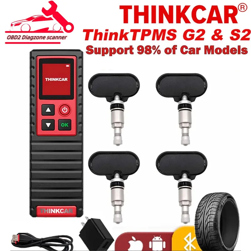 ThinkCar THINKTPMS G2 S2 315MHz 433MHz 2in1 Car Tire Pressure Diagnosis Tool Autimotive TPMS Sensor Programming Learning