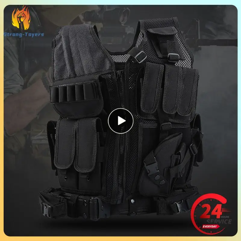 Tactical Vest Military Combat Armor Vests Mens Tactical Hunting Vest Army Adjustable Armor Outdoor CS Training Vest Airsoft