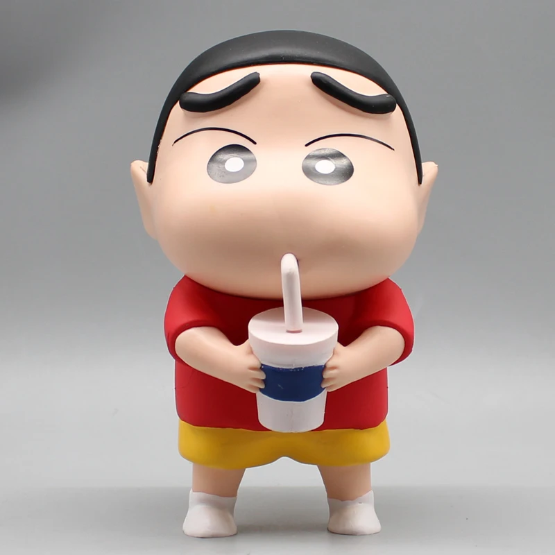 

14.5cm Crayon Shin Chan Drink Iced Drinks Anime Cute Action Figure Model Statue Collection Desktop Decoration Ornament Toys Gift