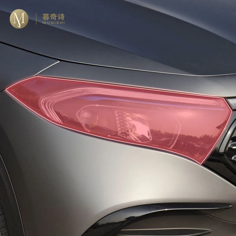 

pre cut car exterior headlight scratch resistant TPU protective film transparent/black For Mercedes-Benz EQA EQB 21-2024