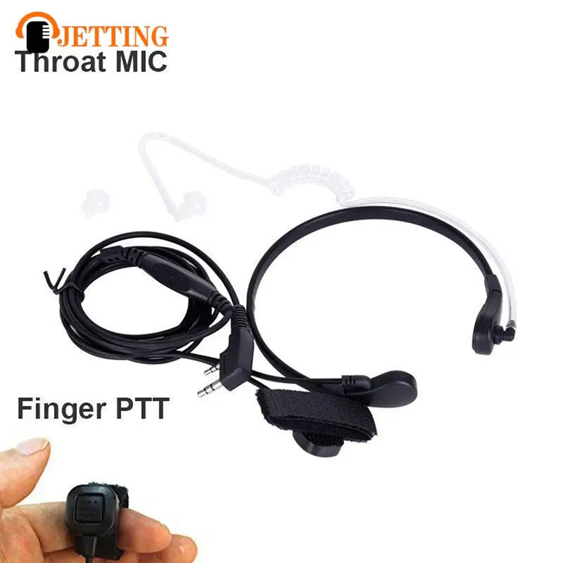 Throat Mic Earpiece Headset Finger For Baofeng UV5R 888s Radio Walkie Talkie