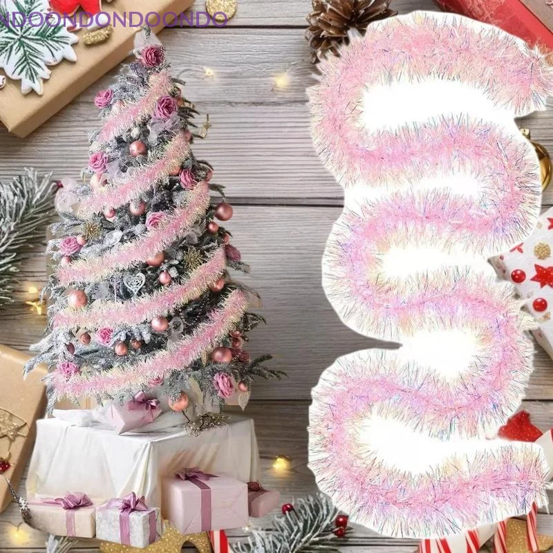 

"Festive 2M Color Ribbon Ornaments for Christmas Tree and Bar Tops Pink and Multi-Colored New Year 2026 DIY Party Decorations"