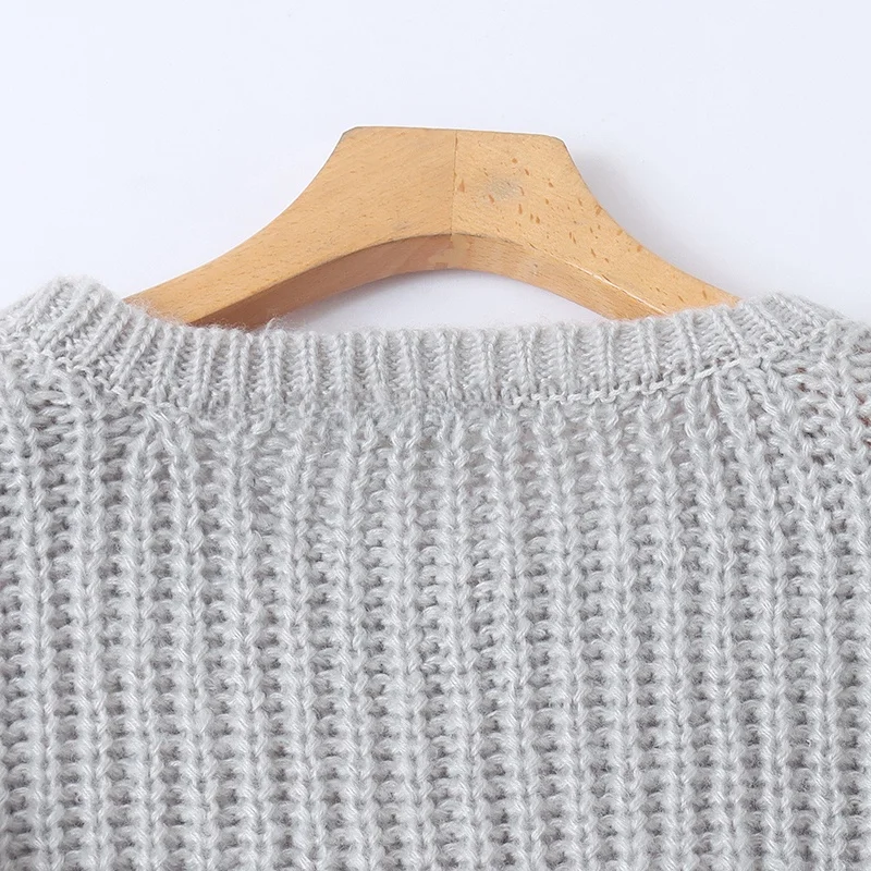 Coupe ample paresseux pull rond Ne pull femmes haut chaud couleur Blo tricoté Long Sve décontracté Sle hiver nouveauté