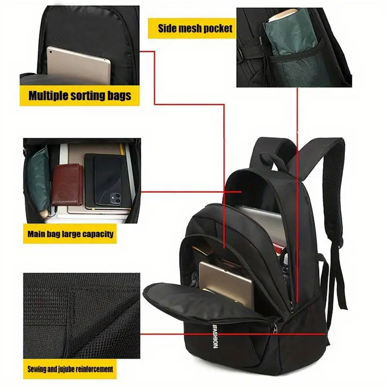 Men's Backpacks Oxford Waterproof Rucksack Business Computer Bag Casual Travel Backpack Senior High School Student Schoolbag