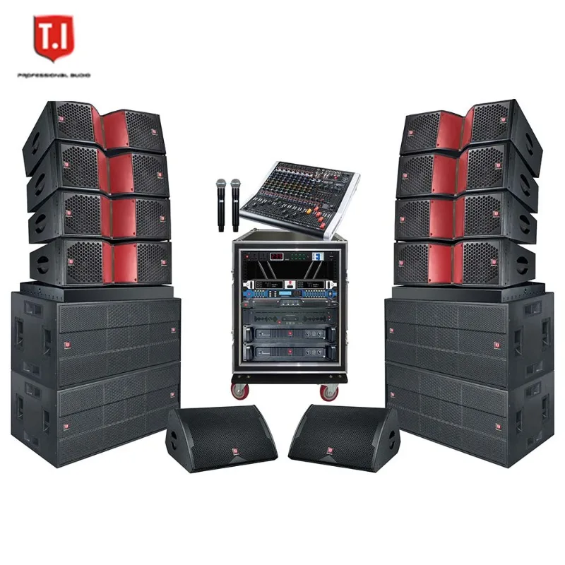 1000W RMS Dual 12-inch Passive DJ Line Array Speaker Set, High-Power Pro Audio Equipment for Outdoor Stage Live Shows