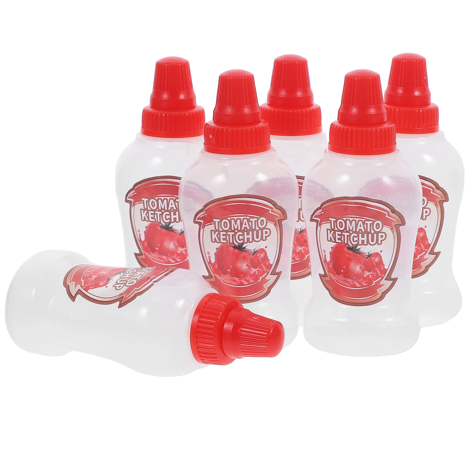 

6Pcs Portable Mini Sauce Bottles PP Material Lightweight Condiment Containers for Soy Sauce Ketchup Honey Mustard Vinegar Picnic