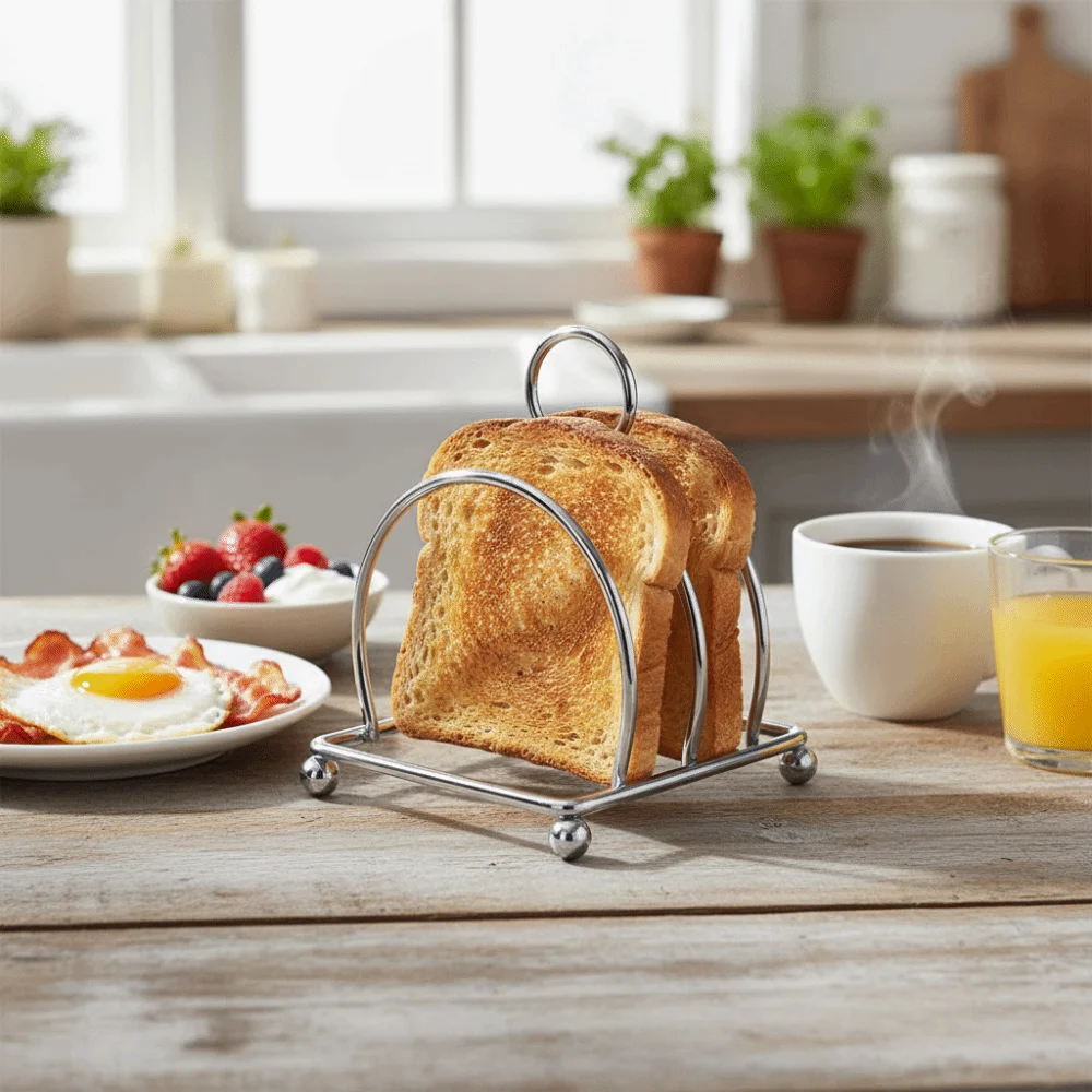 Stainless Steel Toast Bread Rack Space Saving Multi-functional Bread Holder Stable Food Display Bread Cooling Rack Home Kitchen