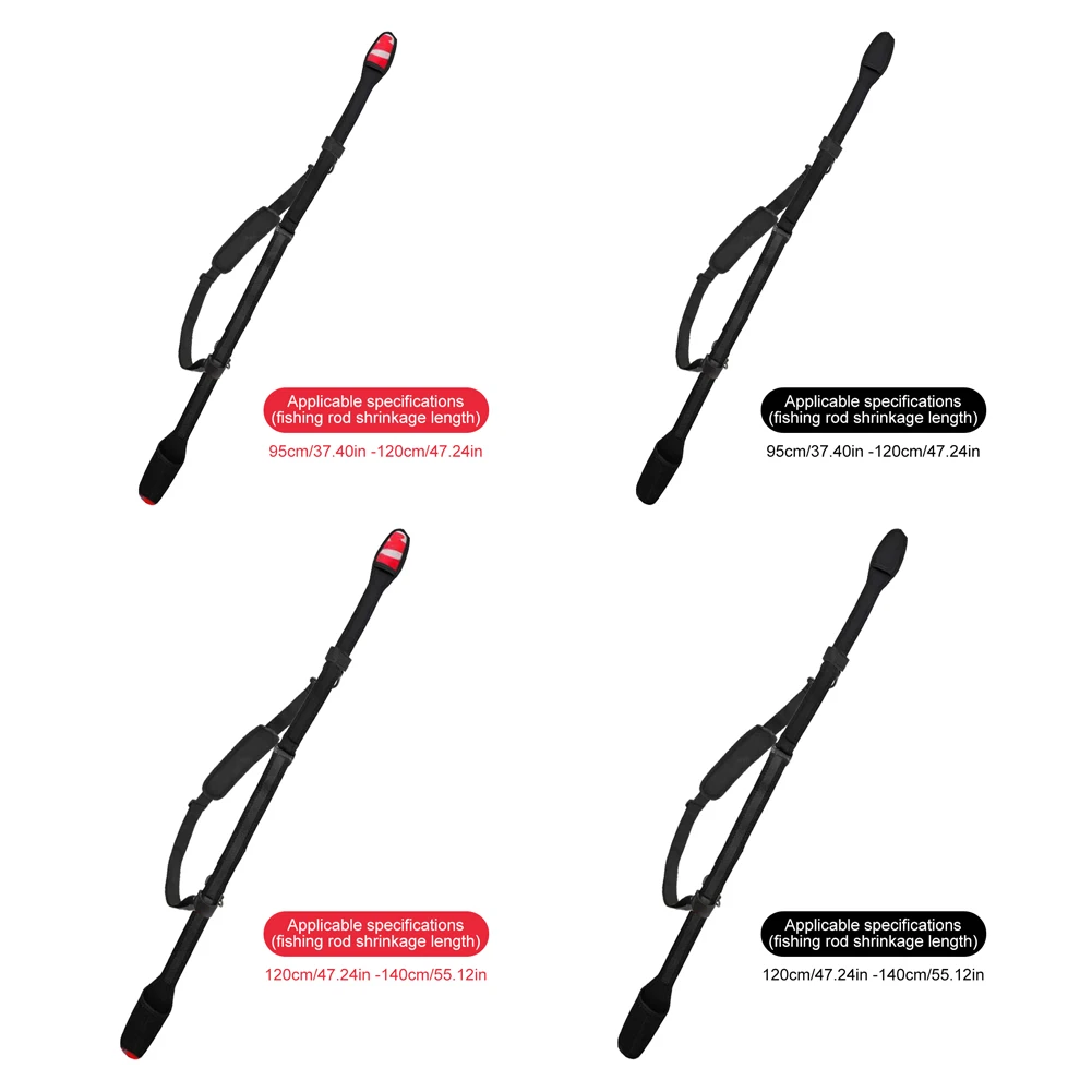 المحمولة الصيد رود حمل حزام قابل للتعديل الصيد رود حقيبة التخزين مقاومة للاهتراء السحابة التعادل الصيد الملحقات