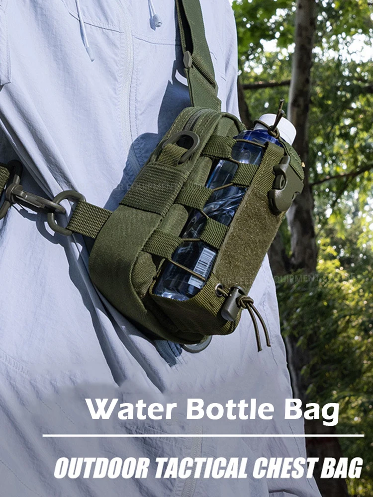 

Tactical Waist Pack Men Outdoor Crossbody Pouch for Hiking Cycling Water Bottle Bag Outdoor Chest Bag EDC
