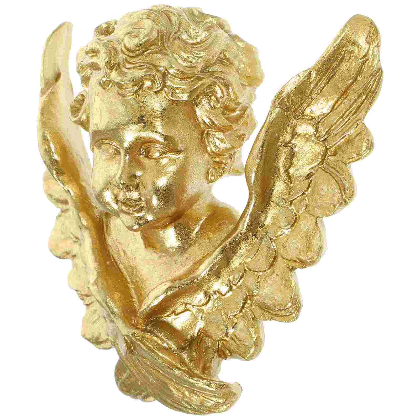 Vintage Golden Cherub Wall Hanging Decoration Figurine Adornment Angel Statue Christmas Lovely Ornaments Resin Home