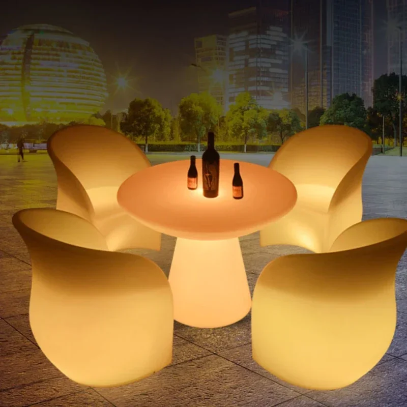 

Entertainment and leisure bar table, LED illuminated table and chair, hotel coffee table, outdoor operation table