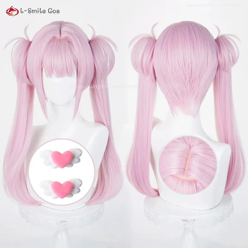 LI TIANXI LI TIANCHEN Cosplay Wig 48cm/30cm Pink Wigs Cosplay Anime Cos Costumes Wigs Heat Resistant Synthetic Hair + Wig Cap