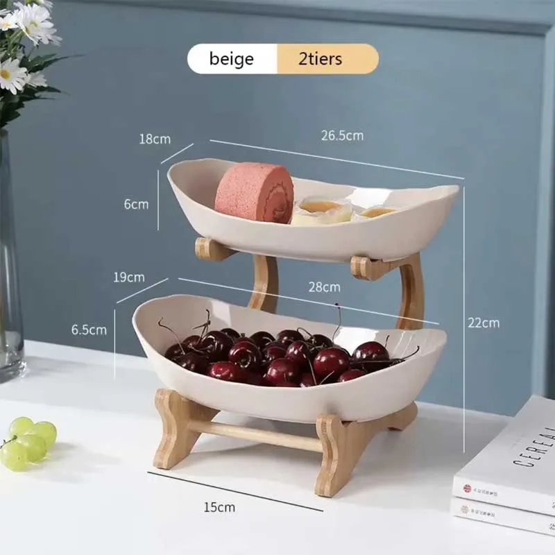 2/3 Laag Fruitschaal Thuis Woonkamer Plastic Snackschaal Creatieve Moderne Gedroogde Fruitmand Snoep Schotel Taartstandaard Slakom