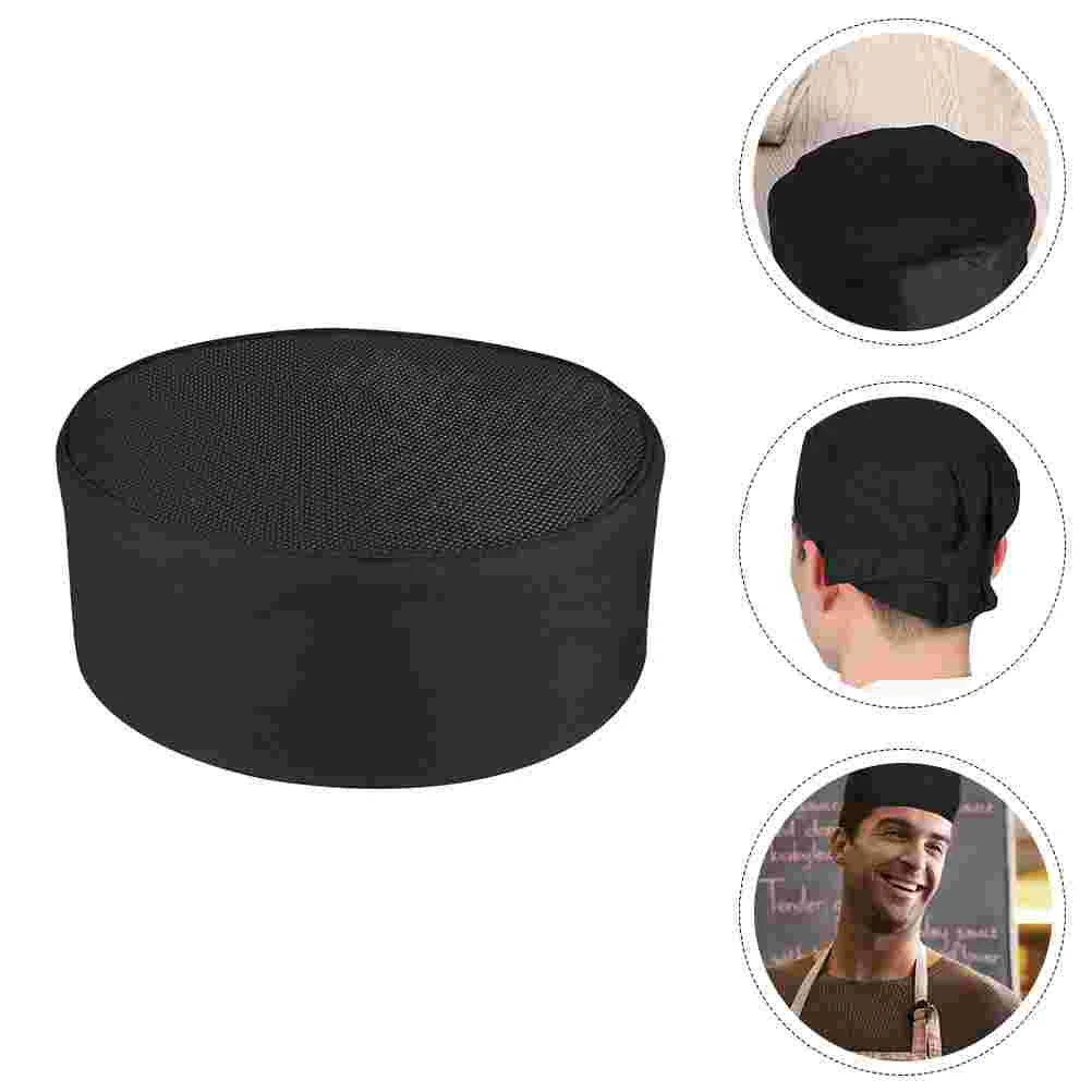 Gorro de Chef de 2 piezas para hombre, gorros ajustables para Catering, transpirable, protector plano, tela de algodón para trabajo