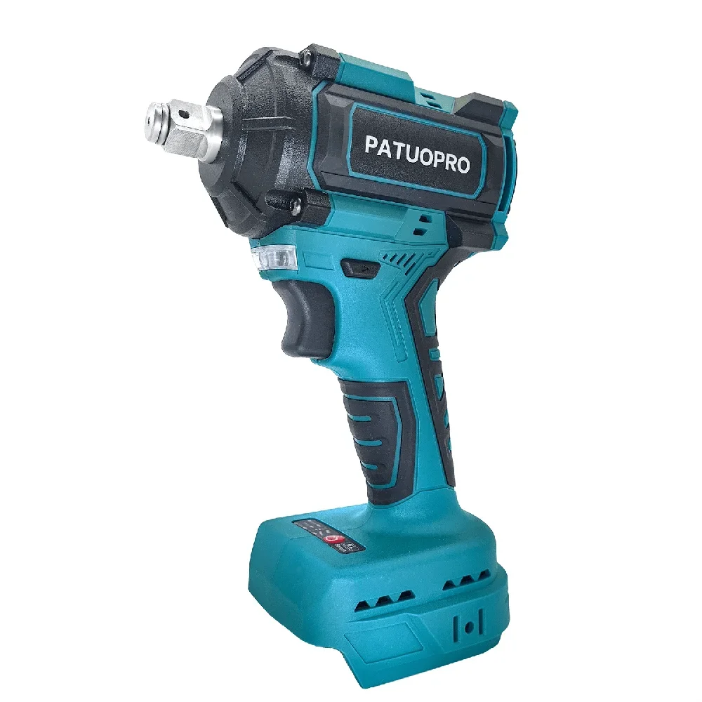 

PATUOPRO 1/2 Inch Cordless Electric Impact Wrench 550N.m Brushless Wrench Driver Power Tools For Makita 18V Battery(No Battery)