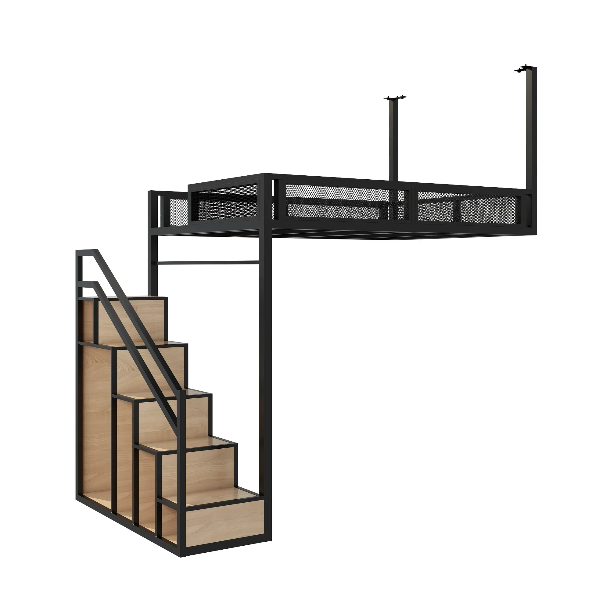 Modern Creative Wrought Iron Small Hanging Bed for Apartment Solid Construction Scratch Resistant Stable Structure Noise Free